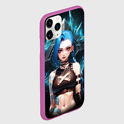 Чехол iPhone 11 Pro матовый Jinx arcane league of legends, цвет: 3D-фиолетовый — фото 2