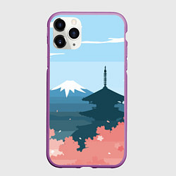 Чехол iPhone 11 Pro матовый Вид на Фудзияму - Япония, цвет: 3D-фиолетовый