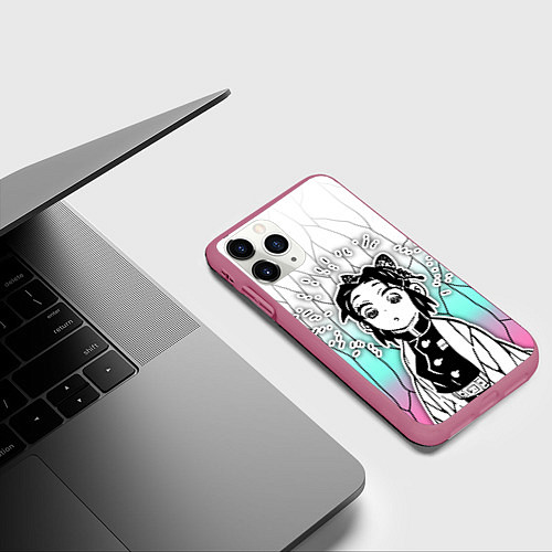 Чехол iPhone 11 Pro матовый Стикер - шинобу кочо / 3D-Малиновый – фото 3