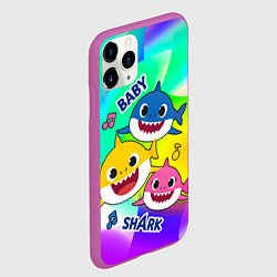 Чехол iPhone 11 Pro матовый Baby Shark Brooklyn and friends, цвет: 3D-фиолетовый — фото 2