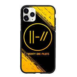 Чехол iPhone 11 Pro матовый Twenty One Pilots - gold gradient, цвет: 3D-черный