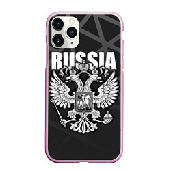 Чехол iPhone 11 Pro матовый Russia - герб РФ, цвет: 3D-розовый