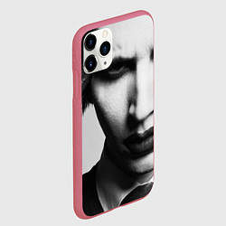 Чехол iPhone 11 Pro матовый Marilyn Manson looks at you, цвет: 3D-малиновый — фото 2