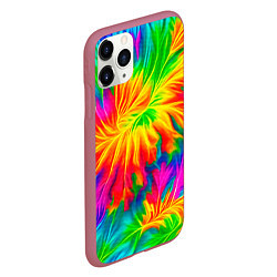 Чехол iPhone 11 Pro матовый Тай-дай кислотные краски, цвет: 3D-малиновый — фото 2