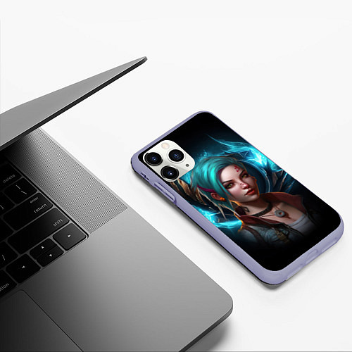 Чехол iPhone 11 Pro матовый Jinx legends / 3D-Светло-сиреневый – фото 3