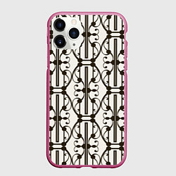 Чехол iPhone 11 Pro матовый Ветвистый паттерн, цвет: 3D-малиновый