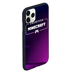 Чехол iPhone 11 Pro матовый Minecraft gaming champion: рамка с лого и джойстик, цвет: 3D-черный — фото 2