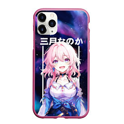 Чехол iPhone 11 Pro матовый March 7th Honkai, цвет: 3D-малиновый