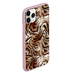 Чехол iPhone 11 Pro матовый Меховая шкура тигра, цвет: 3D-розовый — фото 2
