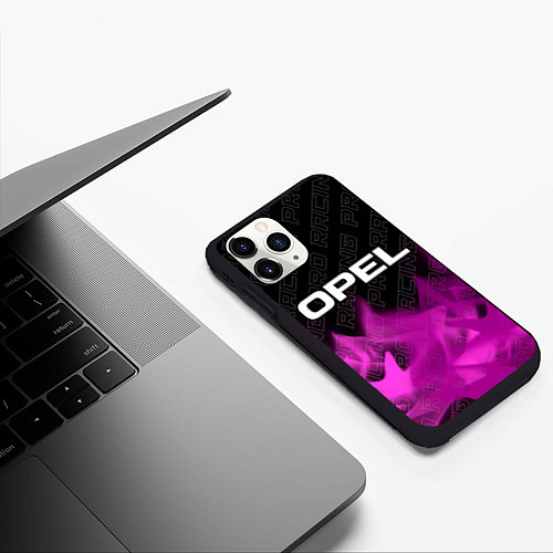 Чехол iPhone 11 Pro матовый Opel pro racing: символ сверху / 3D-Черный – фото 3