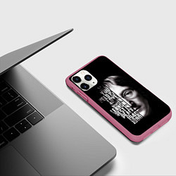 Чехол iPhone 11 Pro матовый Джон Леннон легенда, цвет: 3D-малиновый — фото 2