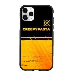Чехол iPhone 11 Pro матовый CreepyPasta - gold gradient: символ сверху, цвет: 3D-черный