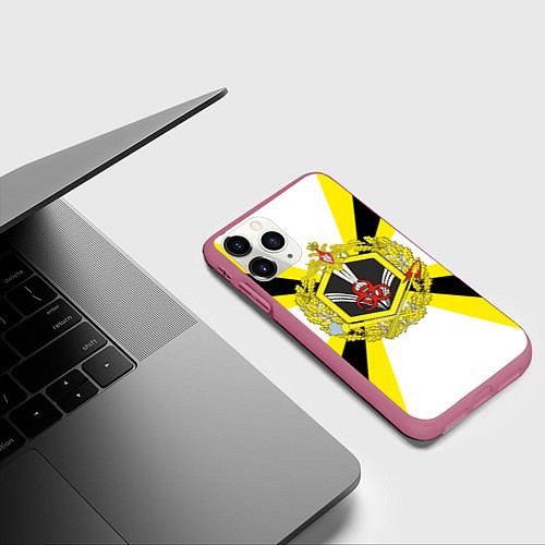 Чехол iPhone 11 Pro матовый РХБЗ - символика / 3D-Малиновый – фото 3