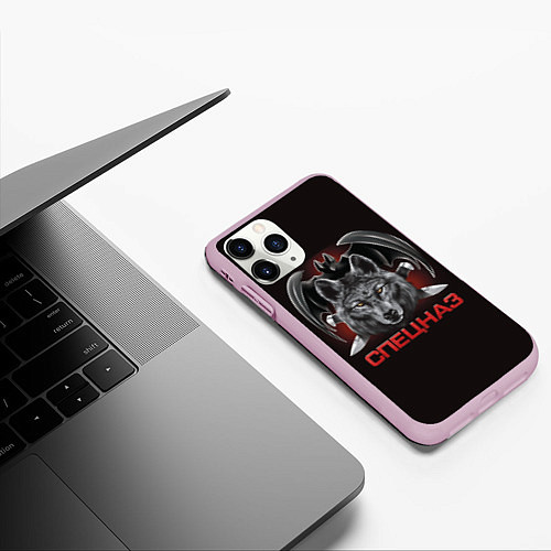 Чехол iPhone 11 Pro матовый Спецназ разведка / 3D-Розовый – фото 3
