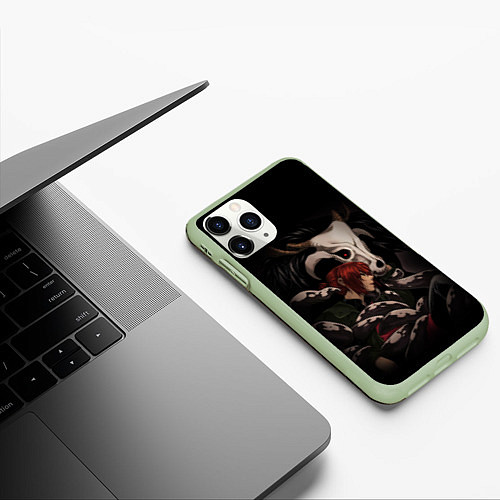 Чехол iPhone 11 Pro матовый Элиас и Тисэ / 3D-Салатовый – фото 3