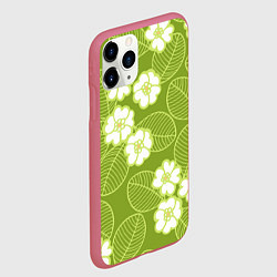 Чехол iPhone 11 Pro матовый Весенние цветы, цвет: 3D-малиновый — фото 2