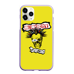 Чехол iPhone 11 Pro матовый Панк анархист, цвет: 3D-светло-сиреневый