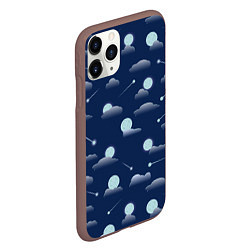 Чехол iPhone 11 Pro матовый Луна в облоках, цвет: 3D-коричневый — фото 2