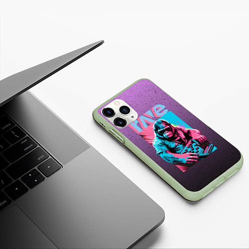 Чехол iPhone 11 Pro матовый DJ Gorilla / 3D-Салатовый – фото 3
