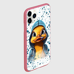 Чехол iPhone 11 Pro матовый Забавный утенок, цвет: 3D-малиновый — фото 2