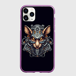 Чехол iPhone 11 Pro матовый Механическая крыса, цвет: 3D-фиолетовый