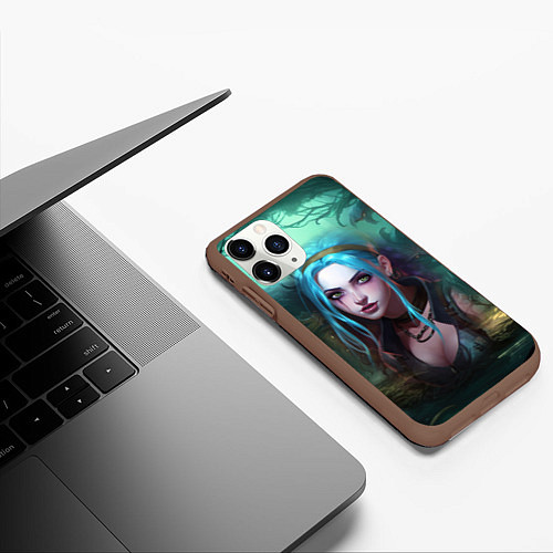 Чехол iPhone 11 Pro матовый Jinx fantasy art Arcane League of Legends / 3D-Коричневый – фото 3