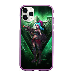 Чехол iPhone 11 Pro матовый Jinx art arcane league of legends, цвет: 3D-фиолетовый