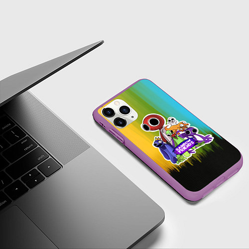 Чехол iPhone 11 Pro матовый Компания радужных друзей / 3D-Фиолетовый – фото 3