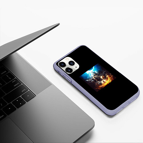 Чехол iPhone 11 Pro матовый Джизус - дух мира / 3D-Светло-сиреневый – фото 3