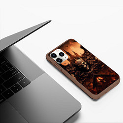 Чехол iPhone 11 Pro матовый Адский череп, цвет: 3D-коричневый — фото 2