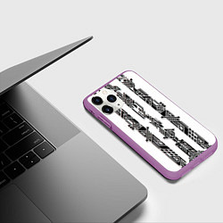 Чехол iPhone 11 Pro матовый Скандинавские татуировки, цвет: 3D-фиолетовый — фото 2