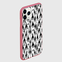 Чехол iPhone 11 Pro матовый Чернильные пришельцы, цвет: 3D-малиновый — фото 2