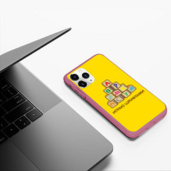 Чехол iPhone 11 Pro матовый Кубики с буквами - играю шрифтами, цвет: 3D-малиновый — фото 2