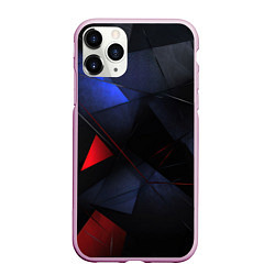 Чехол iPhone 11 Pro матовый Black green blue red, цвет: 3D-розовый