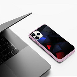 Чехол iPhone 11 Pro матовый Black green blue red, цвет: 3D-розовый — фото 2