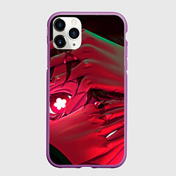 Чехол iPhone 11 Pro матовый Ху Тао смотрит - Геншин, цвет: 3D-фиолетовый