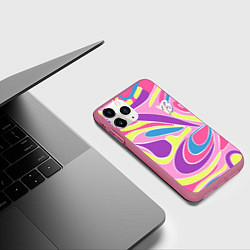 Чехол iPhone 11 Pro матовый Barbie Totally Hair - ретро костюм, цвет: 3D-малиновый — фото 2