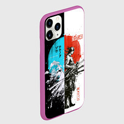 Чехол iPhone 11 Pro матовый Зоро в инверсии - One Piece, цвет: 3D-фиолетовый — фото 2