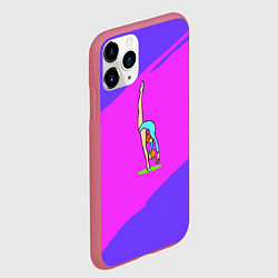 Чехол iPhone 11 Pro матовый Гимнастка с мячом, цвет: 3D-малиновый — фото 2