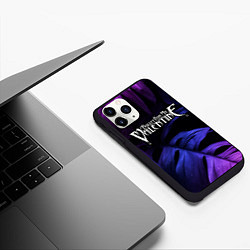 Чехол iPhone 11 Pro матовый Bullet For My Valentine neon monstera, цвет: 3D-черный — фото 2