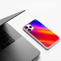 Чехол iPhone 11 Pro матовый Неоновая радуга, цвет: 3D-розовый — фото 2