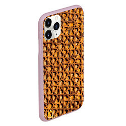 Чехол iPhone 11 Pro матовый Медовый паттерн, цвет: 3D-розовый — фото 2