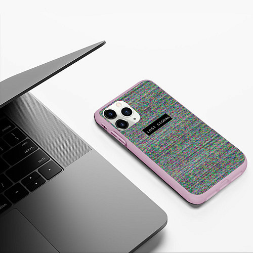 Чехол iPhone 11 Pro матовый Lost signal / 3D-Розовый – фото 3