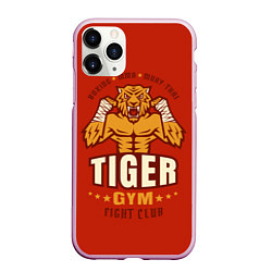 Чехол iPhone 11 Pro матовый Tiger - боец, цвет: 3D-розовый