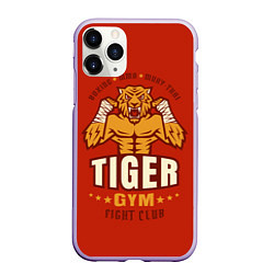 Чехол iPhone 11 Pro матовый Tiger - боец, цвет: 3D-светло-сиреневый