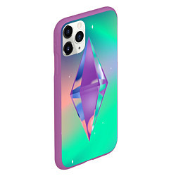 Чехол iPhone 11 Pro матовый Ярлык персонажа Симс, цвет: 3D-фиолетовый — фото 2