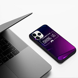 Чехол iPhone 11 Pro матовый Among Us gaming champion: рамка с лого и джойстико, цвет: 3D-черный — фото 2