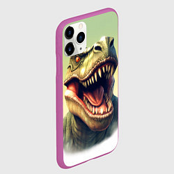 Чехол iPhone 11 Pro матовый Острые зубы тиранозавра Рекса, цвет: 3D-фиолетовый — фото 2