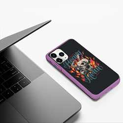 Чехол iPhone 11 Pro матовый Heavy metal music, цвет: 3D-фиолетовый — фото 2