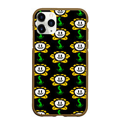 Чехол iPhone 11 Pro матовый Undertale - flowey smile, цвет: 3D-коричневый